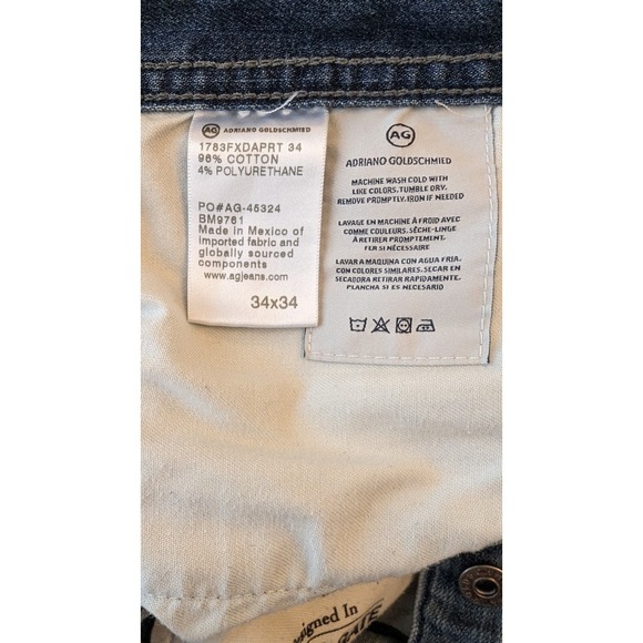 AG Adriano Goldschmied Denim The Tellis Modern Slim Jeans Mens 34x34 Medium Wash - Picture 6 of 6